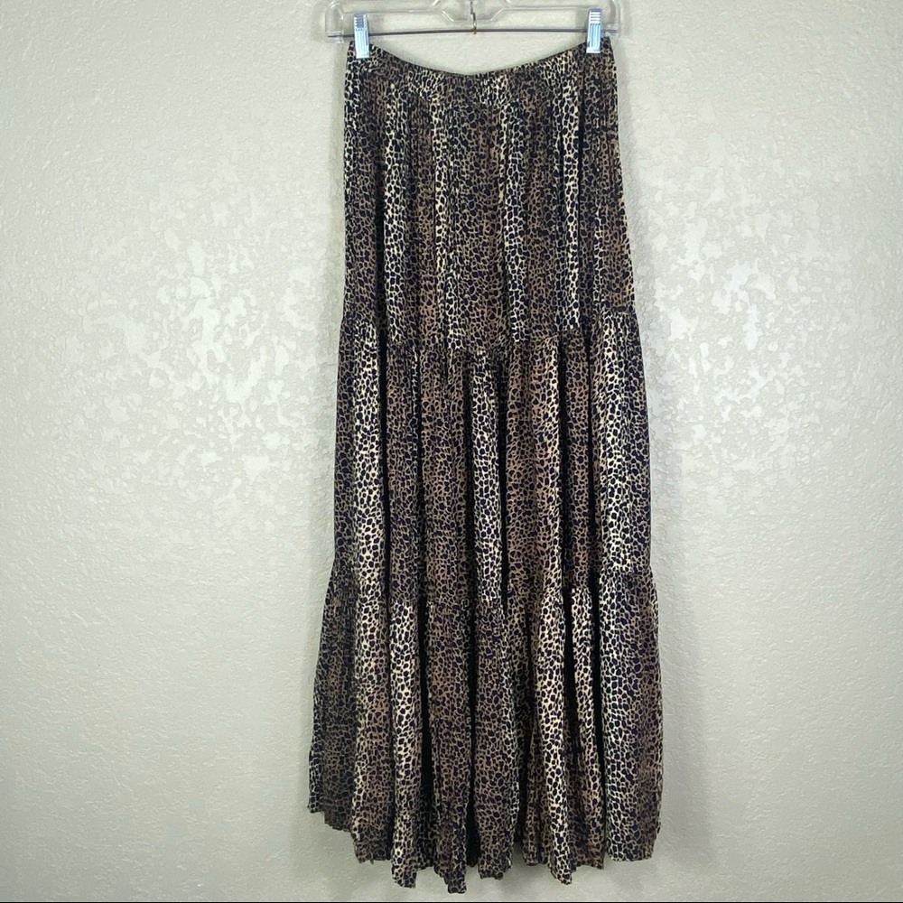 Painted Pony Cheetah Print Long Maxi Skirt OS